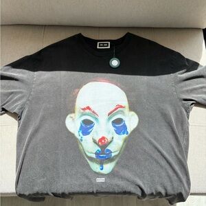 Kith Black T-Shirt with Colorful Mask Graphic